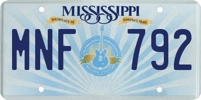 MS license plate MNF792