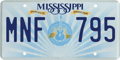 MS license plate MNF795