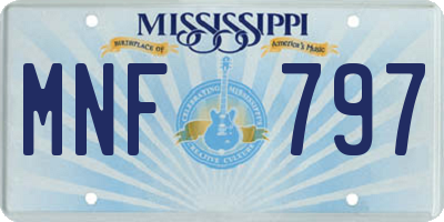 MS license plate MNF797