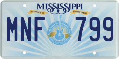 MS license plate MNF799