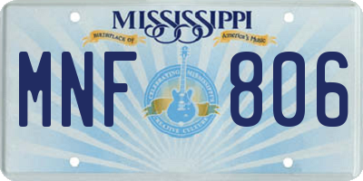 MS license plate MNF806
