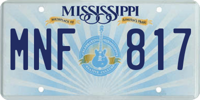 MS license plate MNF817