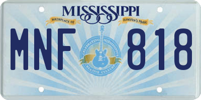 MS license plate MNF818