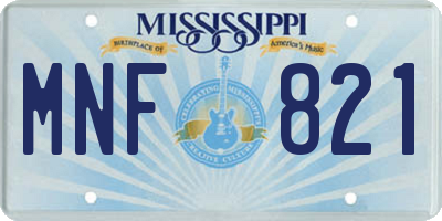 MS license plate MNF821