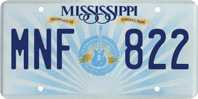 MS license plate MNF822
