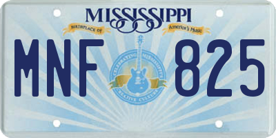 MS license plate MNF825