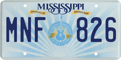 MS license plate MNF826