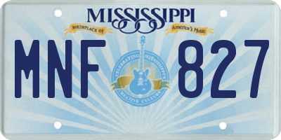 MS license plate MNF827