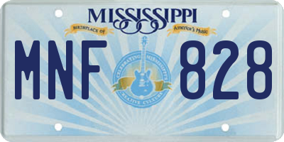 MS license plate MNF828