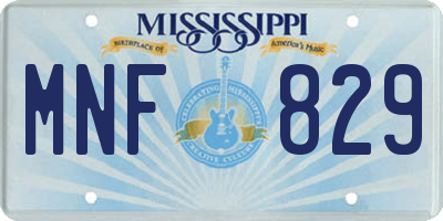 MS license plate MNF829