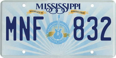 MS license plate MNF832