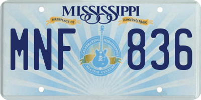 MS license plate MNF836