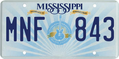 MS license plate MNF843