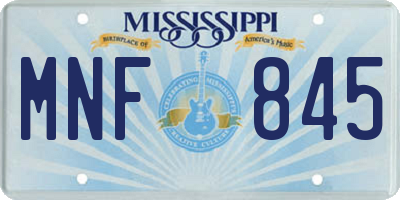 MS license plate MNF845
