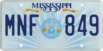 MS license plate MNF849