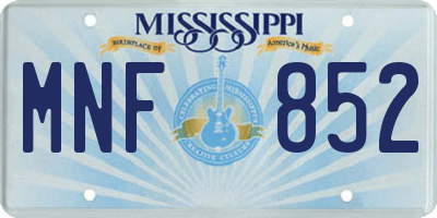 MS license plate MNF852