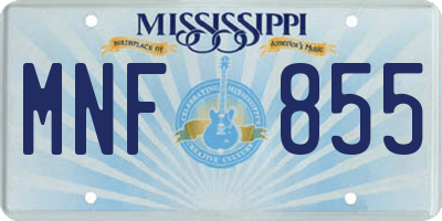 MS license plate MNF855