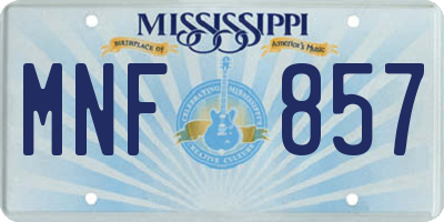 MS license plate MNF857