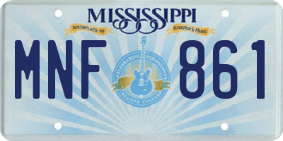 MS license plate MNF861