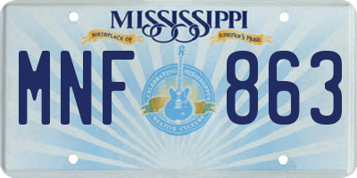 MS license plate MNF863