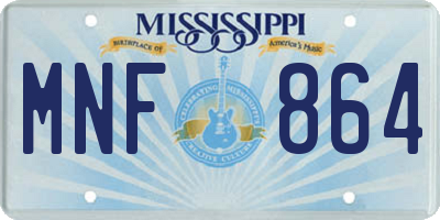 MS license plate MNF864
