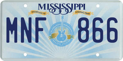 MS license plate MNF866