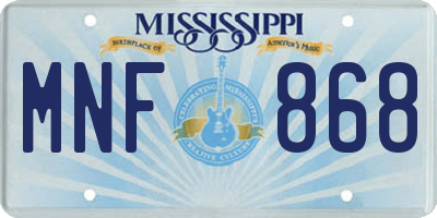 MS license plate MNF868