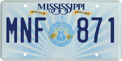 MS license plate MNF871