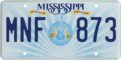 MS license plate MNF873