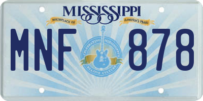 MS license plate MNF878