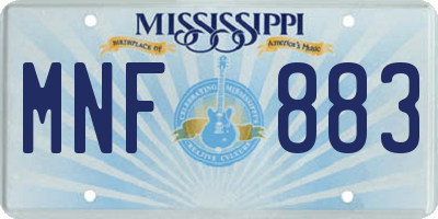 MS license plate MNF883