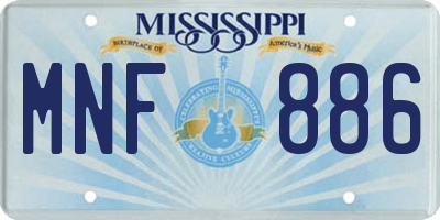 MS license plate MNF886