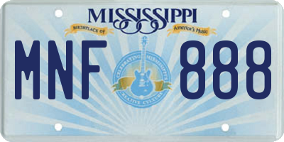 MS license plate MNF888