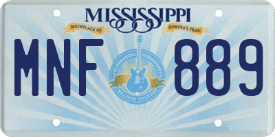 MS license plate MNF889