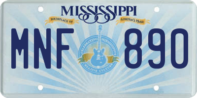 MS license plate MNF890