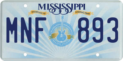 MS license plate MNF893