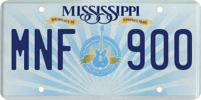 MS license plate MNF900