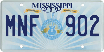 MS license plate MNF902