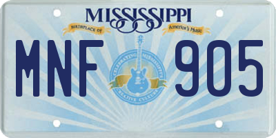 MS license plate MNF905