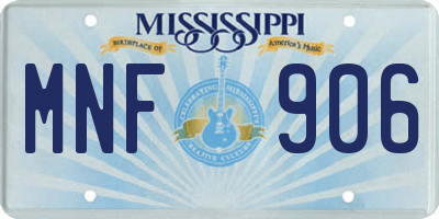 MS license plate MNF906