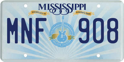 MS license plate MNF908