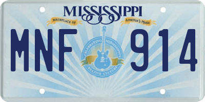 MS license plate MNF914