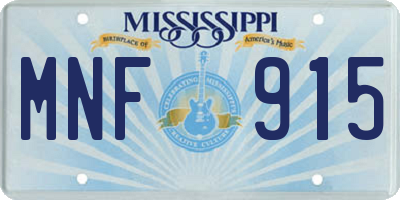 MS license plate MNF915