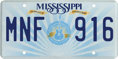 MS license plate MNF916