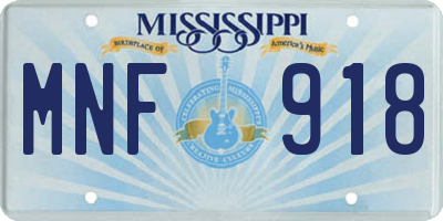 MS license plate MNF918