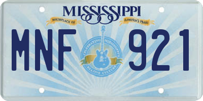 MS license plate MNF921