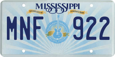 MS license plate MNF922