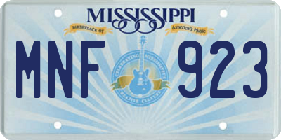 MS license plate MNF923