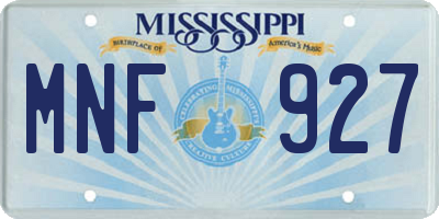 MS license plate MNF927