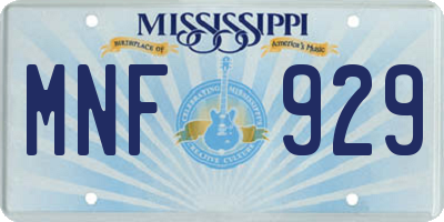 MS license plate MNF929